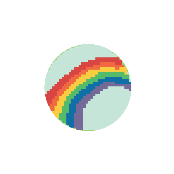 Rainbow Round Mini Needlepoint Canvas 🌈