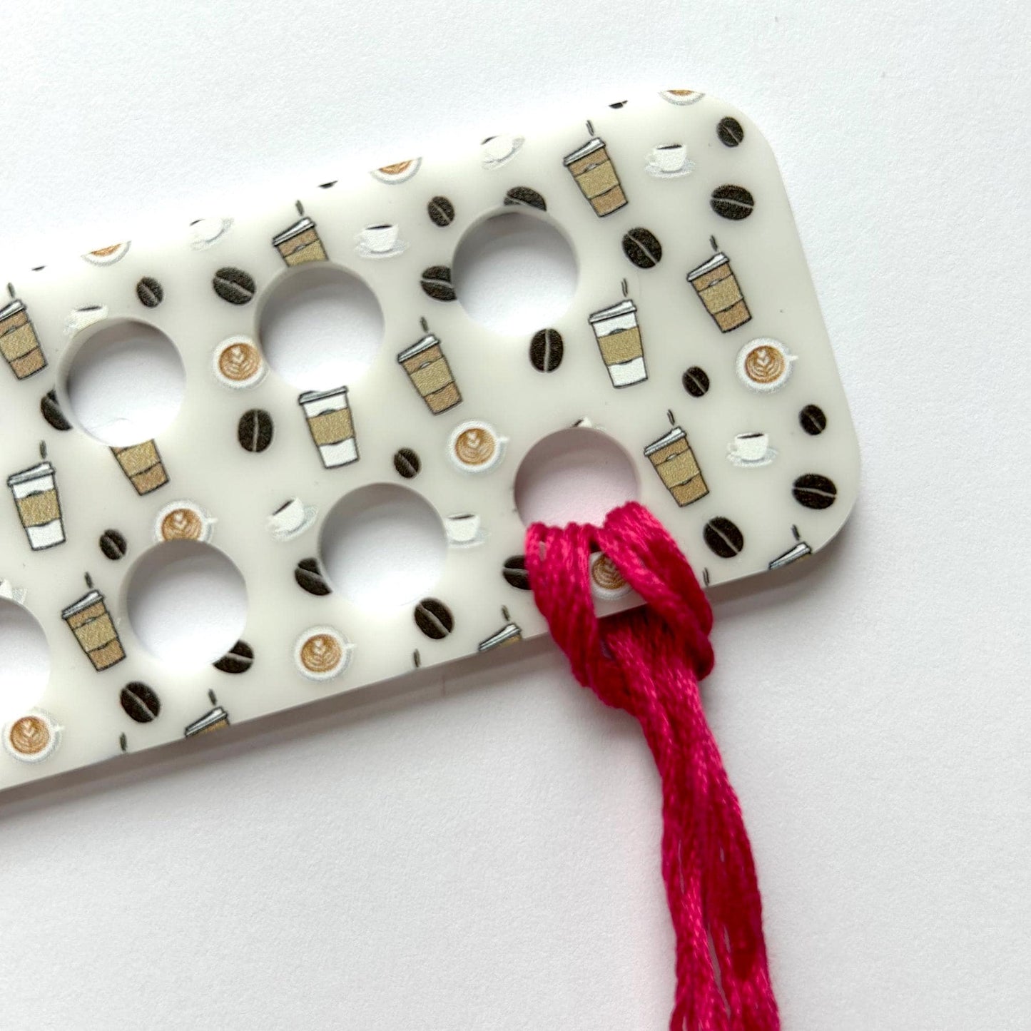 Coffee Cups and Beans Thread Holder