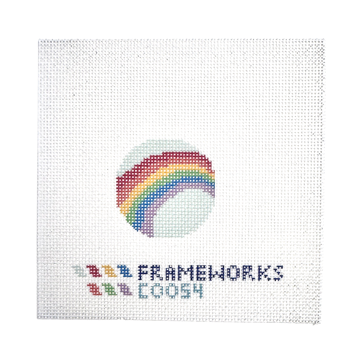 Rainbow Round Mini Needlepoint Canvas 🌈