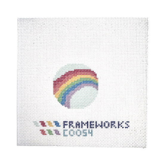 Rainbow Round Mini Needlepoint Canvas 🌈