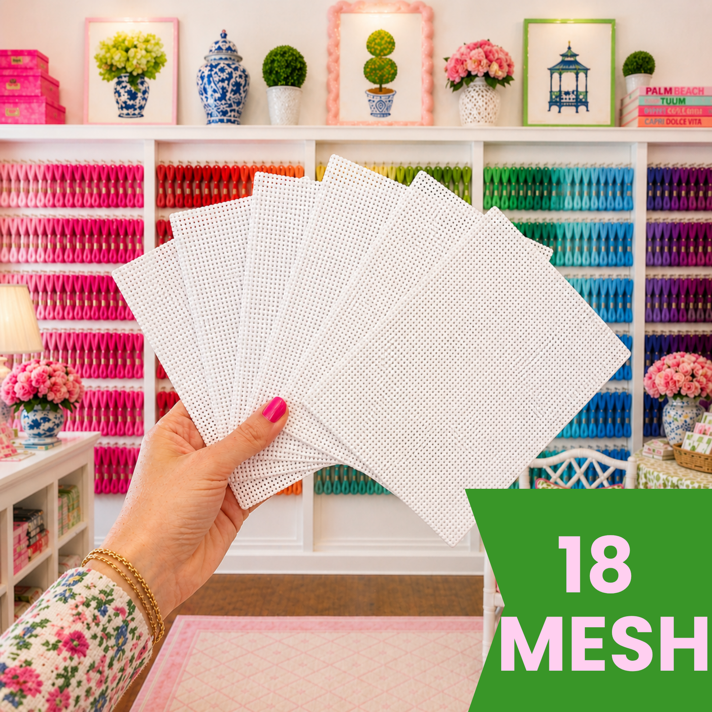 Blank Needlepoint Canvas Sheets Set of 6 18 Mesh Mono Canvas
