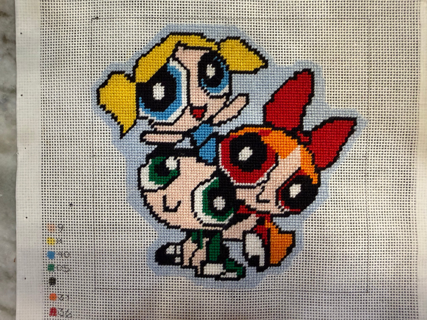 Powerpuff Girls — Printable Needlepoint Canvas Download