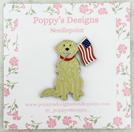 Patriotic Golden Retriever Needle Minder - Poppy's Designs