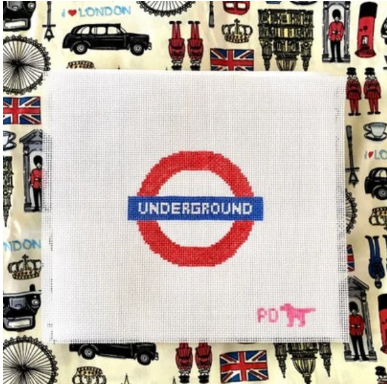 London Underground Needlepoint Canvas - Poppy's Designs