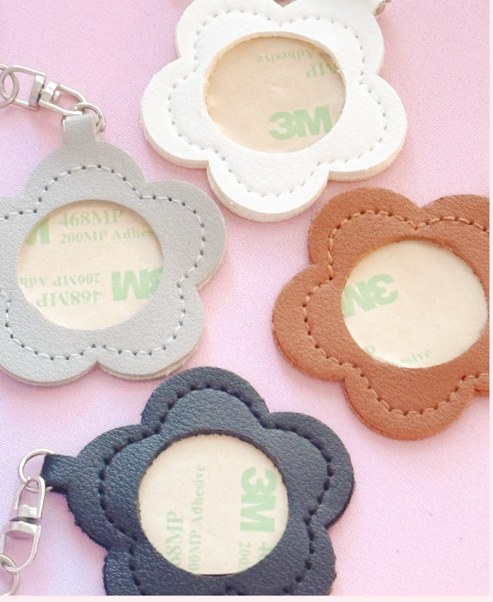 Needlepoint Self Finishing Flower Key Fob Bag Tag Adhesive Finishing Keychain
