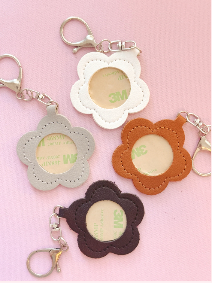 Needlepoint Self Finishing Flower Key Fob Bag Tag Adhesive Finishing Keychain