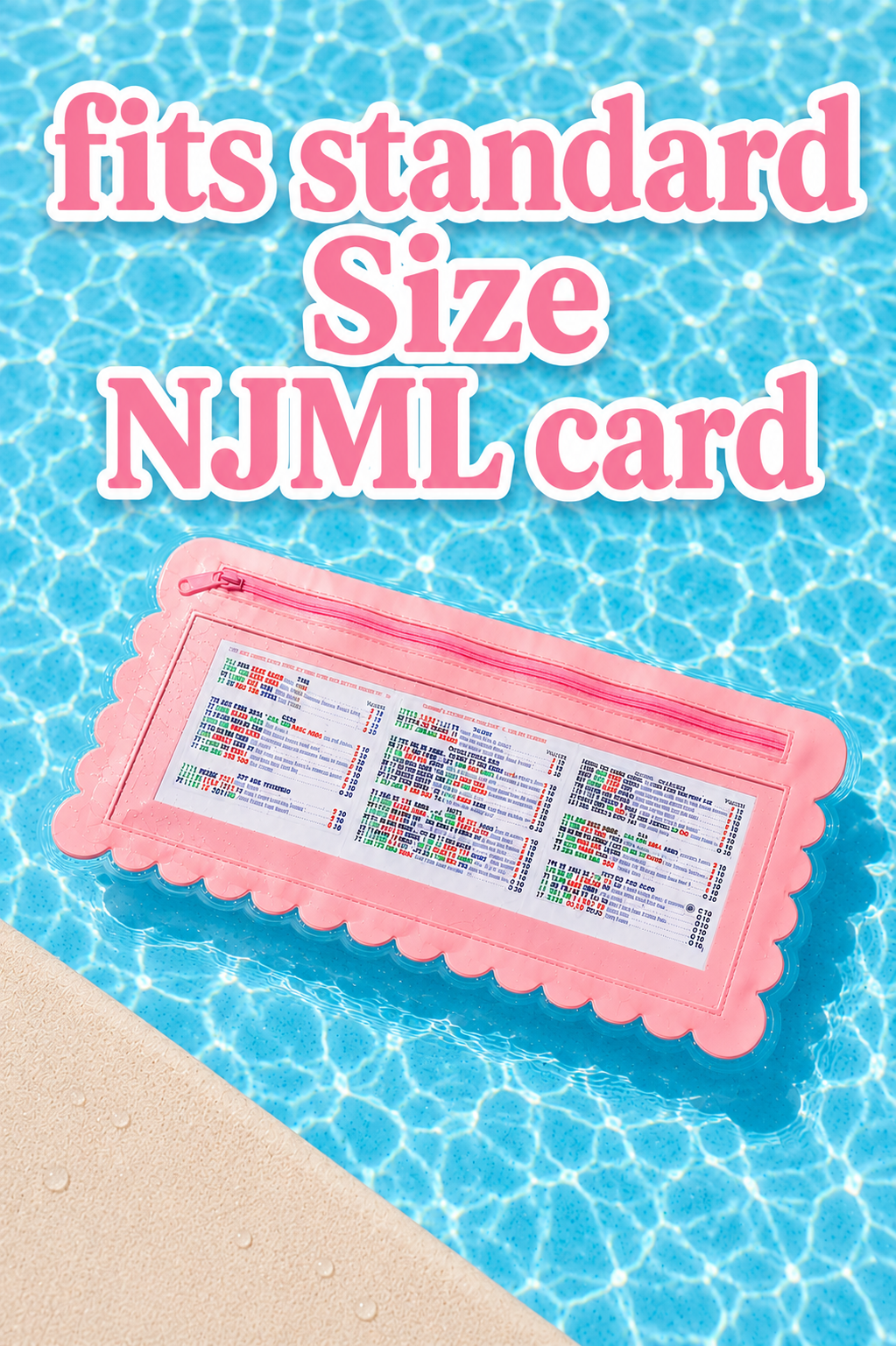 Splash-Proof Mahjong Card Holder for Pool Mahjong - Pink Scallops STANDARD SIZE